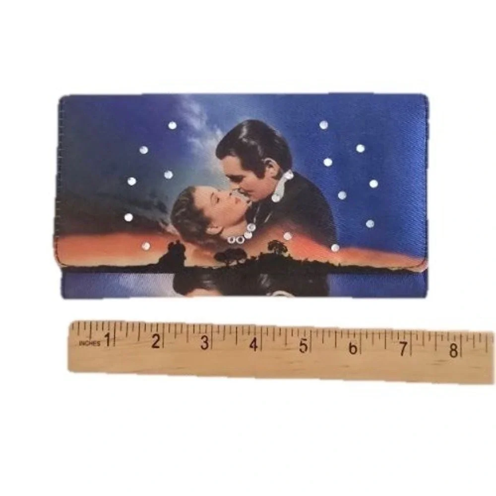 Gone With the Wind Wallet Blue Rhinestones Scarlett Rhett 7x4